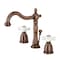 Kingston Brass KB197PXAC 8" Widespread Bathroom Faucet, Antique Copper KB197PXAC - alternate 1